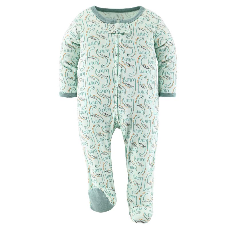 The Peanutshell Green Dino Footed Baby Sleepers for Boys or Girls, 3-Pack, Newborn to 9 Months, 5 of 8
