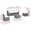 vidaXL Patio Sofa Set with Cushions Outdoor Furniture 6 Piece Poly Rattan - Beige and Cream - 3 of 4