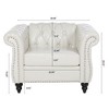 NicBex 84.65" Chesterfield Sofa with Rolled Arm, Modern PU Leather 3 Seater Sofa Couch, Upholstered Vintage Couch for Living Room - 3 of 4