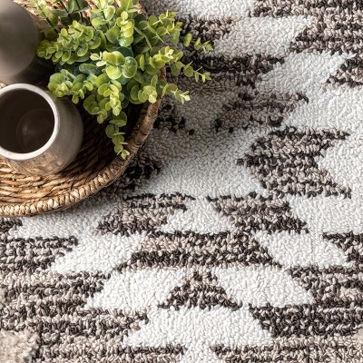Beige Braided Spot Shag Synthetic 4' x 6' Area Rug