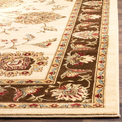 Lyndhurst Green and Ivory Synthetic Safavid Style Rug, 6'7" Square