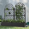 Wooakway 71"H Arch Metal Planter Box with Trellis Raised Garden Bed with Arbor Privacy Screen with Wheels - 2 of 4