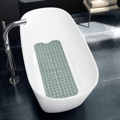 Non Slip Bathtub And Shower Mats 40x16 Extra Long Bath Tub Mat With Suction Cups & Drain Holes - Lux Decor Collection