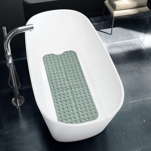 Non Slip Bathtub And Shower Mats 40x16 Extra Long Bath Tub Mat With Suction Cups & Drain Holes - Lux Decor Collection - 1 of 4