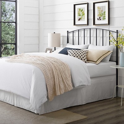 Whitney Black Metal Full-Queen Upholstered Headboard
