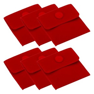 Unique Bargains Portable Microfiber Velvet Soft Jewelry Pouches 6 Pcs - 1 of 4