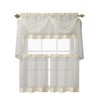 Kate Aurora Complete 4 Piece Linen Leaf Embroidered Complete Kitchen Curtain Set - 2 of 2