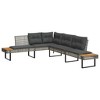 vidaXL 2 Piece Patio Sofa Set with Cushions Outdoor Garden Poly Rattan and Glass - Gray Non-Adjustable Tabletop - 3 of 4