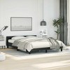 vidaXL Faux Leather Bed Frame Platform Bed, Scandinavian Style/Slats Support/No Box Spring Needed/Without Mattress/Easy Assembly, Black Queen Bed - 3 of 4