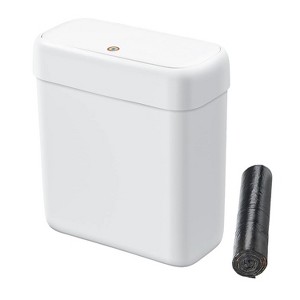 Aoibox Slim Press-Top Trash Can with Lid, 10L/2.7 Gallon Compact Waste Bin for Bathroom, Bedroom, Kitchen, Office, RV, Craft Room - 1 of 4