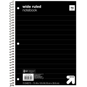Wide Ruled 1 Subject Flexible Paperboard Cover Spiral Notebook - up&up™ - 1 of 1