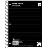 Wide Ruled 1 Subject Flexible Paperboard Cover Spiral Notebook - up & up™