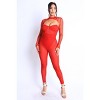 Slickblue Women's Mesh Detail Crop Jumpsuit, Stretchy One Piece Set for Night Out, Red or Black, Size S-L - 2 of 4