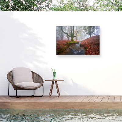 Trademark Fine Art - Jess M. Garcia Misty Morning In Otzarreta Matted Framed Art