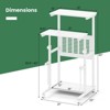 Costway Adjustable Standing Desk with Footrest Mesh Panel Lockable Wheels Sit Home Office - 3 of 4
