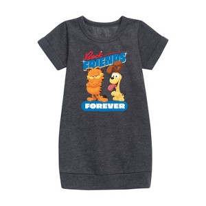 - Garfield - Best Friends Forever Graphic Short Sleeve Fleece Dress - 1 of 3