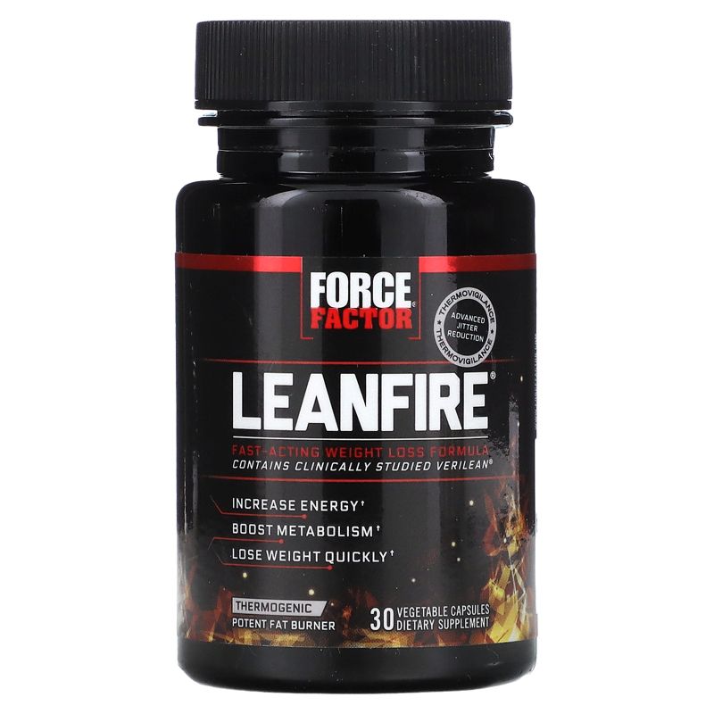 Force Factor LeanFire, Fast-Acting Weight Loss Formula, 30 Vegetable Capsules, 3 of 4