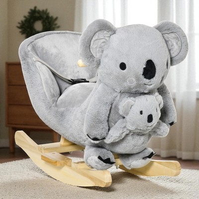 Mshliw Ride-On Rocking Horse Toy for Toddlers Ages 18–36 Months with Realistic Sounds, Plush Seat & Stable Metal Frame, Halloween gift