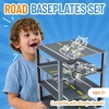 Strictly Briks Building Blocks Road Plates 10x10", 4 Pack Baseplates, Compatible with Major Brands, 2 Straight, 2 Curved, 30 Stackers - 2 of 4