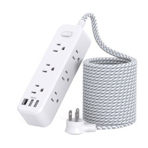 Itopfox 15 ft Surge Protector Power Strip with 9 Outlets & 3 USB Ports, Long Extension Cord for Home, Office, Dorm Essentials - 1 of 4