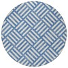 Blue And Ivory Geometric Washable Indoor Outdoor Area Rug - 4 of 4