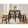 Simple Relax 5 Piece Square Counter Height Dining Set in Oak and Black - image 2 of 4