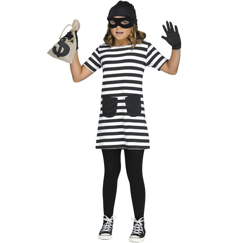 Fun World Miss Burglar Child Costume, X-Large, 1 of 3