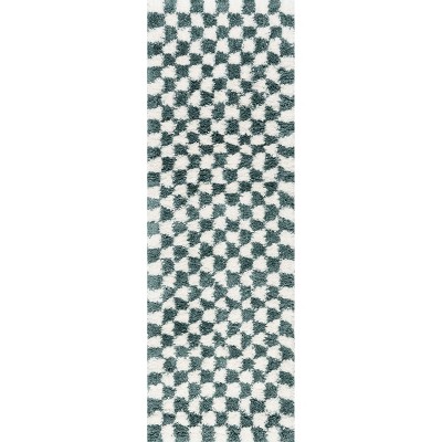Nuloom Adelaide Mid-Century Checkered Shag Indoor Area Rug