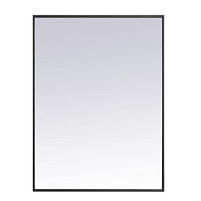 Elegant Lighting Metal frame rectangle mirror 27 inch in Black