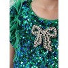 2Bunnies Girls' Christmas New Year Holiday Party Sequin Dress Feather Sleeve - 2 of 4