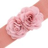 Elerevyo Women's Big Double-Flower Stretchy Elastic Wide Chunky Dress Waistband Belts - 2 of 4