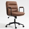 Vatros Mid Back Home Office Desk Task Chair with Wheels and Arms, Brown - 2 of 4