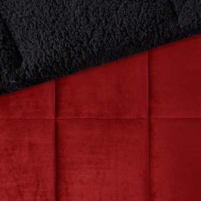 Twin Red/Black Reversible Down Alternative Microfiber Comforter Set