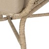 2pk Bruce Outdoor Iron/Rattan Club Chairs with Cushions Brown/Beige - Christopher Knight Home: Weather-Resistant Patio Accent Furniture - 2 of 4