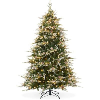 Casafield Pre-Lit Aspen Fir Artificial Christmas Tree with White & Multicolored LED Lights, Sturdy Stand