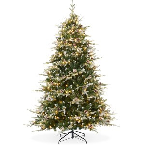 Casafield Pre-Lit Aspen Fir Artificial Christmas Tree with White & Multicolored LED Lights, Sturdy Stand - 1 of 4