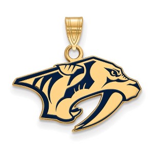 Black Bow Jewelry 14k Yellow Gold Plated Sterling Silver Nashville Predators NHL Small Pendant - 1 of 3