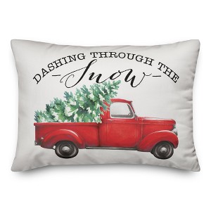 Creative Products Dashing Through the Snow Red Truck 14x20 Indoor / Outdoor Pillow - 1 of 3