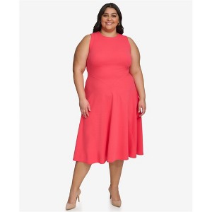 Calvin Klein Womens Solid Midi A-line Dress - 1 of 1