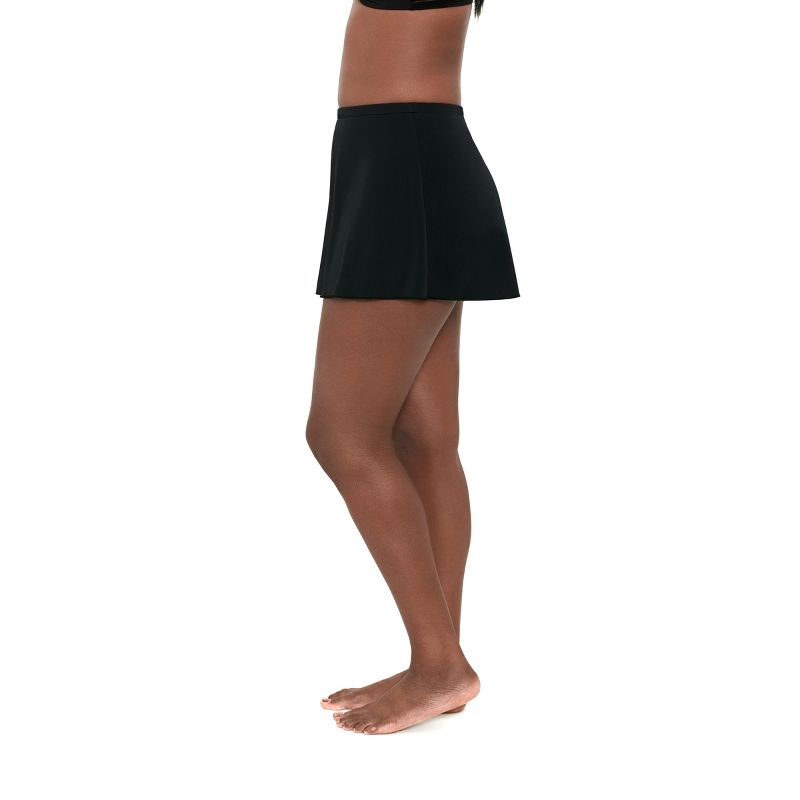 Womens Trimshaper Solid Swim Skirt, 2 of 4