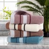 REGALWOVEN Striped Pattern Cotton Polyester Soft Absorbent Decorative Hand Towel 13" x 29" 2 Pcs - 4 of 4