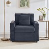 QingMoon Single Lounge Chaise Chair, Corduroy Lazy Sofa with Storage Ottoman, Table Board and Cup Holders for Living Room, Apartment - 3 of 4