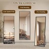 SEVOBAL 64"x21" Full Length Mirror with Stand Shatterproof Floor Mirror with Aluminum Frame for Bedroom and Loft, Black, 174"*63"*3.2" - 4 of 4