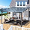 CLIHOME 12 ft. x 12 ft. Aluminum Sloped Roof Outdoor Hardtop Pergola with UV-Blocking Polycarbonate Patio Cove - 4 of 4