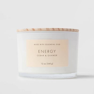 Wood Lidded Glass Wellness Energy Candle - Threshold™