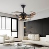 DAKAFUL 48" Industrial Caged Ceiling Fan with Remote, 6 - Speed & 4H Timer, Quiet DC Motor, Vintage Fandelier for Living Room, Bedroom(Black) - 3 of 4