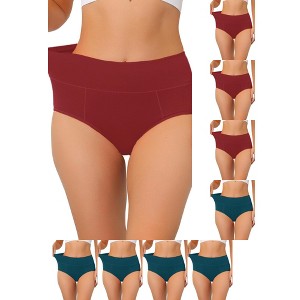 INSPIRE CHIC Women's High Waist Available in Plus Size Tummy Control Briefs 9 Packs - 1 of 4