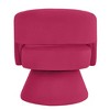 Velvet Upholstered Swivel Barrel Chair with 360° Rotation, Modern Accent Armchair with Open Backrest and Sloped Arms, Comfy Single Chair - 4 of 4
