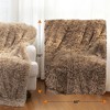 Cheer Collection Long Shaggy Hair Throw Blanket - Taupe (60" x 70") - 3 of 4
