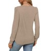 Long Puff Sleeve Shirts for Women Pleated Crew Neck Tunic Tops Blouses 2025 Fashion Dressy Casual Fall Tops - 3 of 4